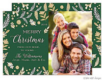 Take Note Designs Digital Holiday Photo Cards - Gold Foliage Scatter Evergreen