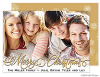 Take Note Designs Digital Holiday Photo Cards - Gold Christmas Overlay Snowflakes