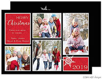 Take Note Designs Digital Holiday Photo Cards - Damask Corners Red
