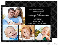 Take Note Designs Digital Holiday Photo Cards - Simple Black On Damask