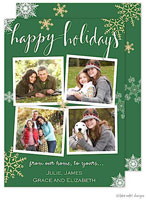 Take Note Designs Digital Holiday Photo Cards - Sparkle Snowflakes Green