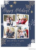 Take Note Designs Digital Holiday Photo Cards - Sparkle Snowflakes Navy