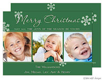 Take Note Designs Digital Holiday Photo Cards - Snapshots Trio Green