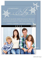 Take Note Designs Digital Holiday Photo Cards - Comfort And Joy Blue