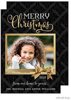 Take Note Designs Digital Holiday Photo Cards - Damask Gold Gift