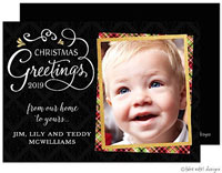 Take Note Designs Digital Holiday Photo Cards - Plaid And Gold Photo Layout
