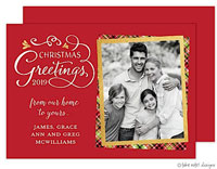 Take Note Designs Digital Holiday Photo Cards - Plaid And Gold Red Photo Layouts