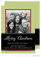 Take Note Designs Digital Holiday Photo Cards - Green Tweed Black Wrap