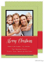 Take Note Designs Digital Holiday Photo Cards - Green Tweed Red Wrap