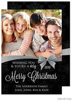 Take Note Designs Digital Holiday Photo Cards - Silver Gift Wrap