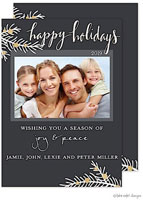 Take Note Designs Digital Holiday Photo Cards - Grey Sparkle Boughs