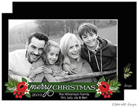 Take Note Designs Digital Holiday Photo Cards - Christmas Floral Green Elegant Banner