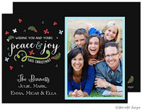 Take Note Designs Digital Holiday Photo Cards - Peace And Joy This Christmas Floral