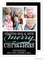Take Note Designs Digital Holiday Photo Cards - Christmas Script Black 3 Photo