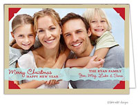 Take Note Designs Digital Holiday Photo Cards - Photo Corners On Linen