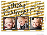 Take Note Designs Digital Holiday Photo Cards - Gold Sparkle Stripe Joy