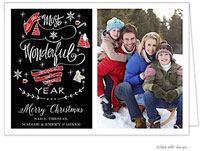 Take Note Designs Digital Holiday Photo Cards - Most Wonderful Time Black
