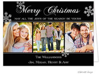 Take Note Designs Digital Holiday Photo Cards - Black Simple Trio