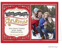 Take Note Designs Digital Holiday Photo Cards - Vintage Christmas Banner Red