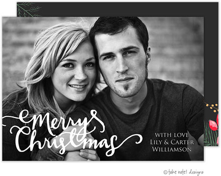 Take Note Designs Digital Holiday Photo Cards - Christmas Casual Script Overlay Take Note Designs Digital Holiday Photo Cards - Christmas Casual Script Overlay