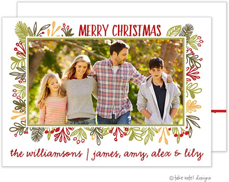 Take Note Designs Digital Holiday Photo Cards - Vines Frame Christmas Take Note Designs Digital Holiday Photo Cards - Vines Frame Christmas
