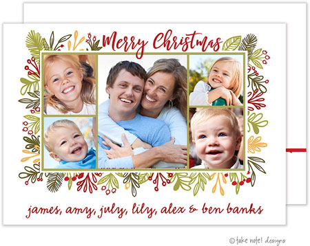 Take Note Designs Digital Holiday Photo Cards - Vines Frame Christmas