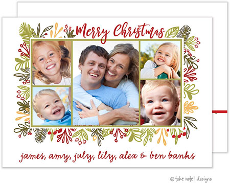 Take Note Designs Digital Holiday Photo Cards - Vines Frame Christmas Take Note Designs Digital Holiday Photo Cards - Vines Frame Christmas
