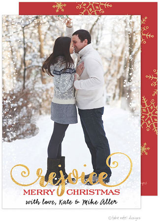 Take Note Designs Digital Holiday Photo Cards - Rejoice Snowflake