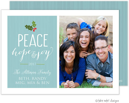 Take Note Designs Digital Holiday Photo Cards - Peace Hope & Joy Take Note Designs Digital Holiday Photo Cards - Peace Hope & Joy