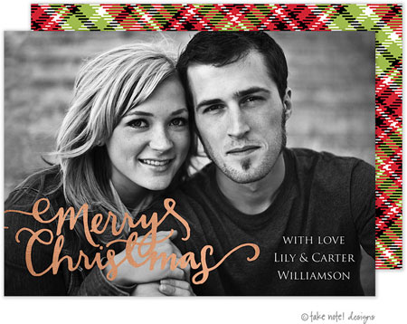 Take Note Designs Digital Holiday Photo Cards with Foil - Christmas Spirit