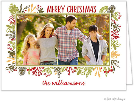 Take Note Designs Digital Holiday Photo Cards - Vines Frame Christmas Folded Holiday Photo Card Take Note Designs Digital Holiday Photo Cards - Vines Frame Christmas Folded Holiday Photo Card