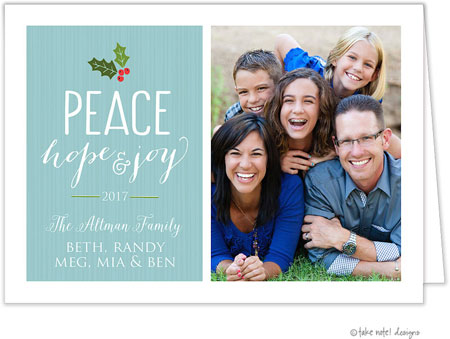 Take Note Designs Digital Holiday Photo Cards - Peace Hope & Joy Folded Holiday Photo Card Take Note Designs Digital Holiday Photo Cards - Peace Hope & Joy Folded Holiday Photo Card
