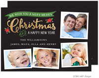 Take Note Designs Digital Holiday Photo Cards - Golden Banner Christmas