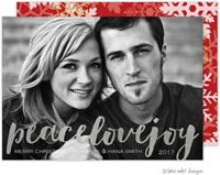 Take Note Designs Digital Holiday Photo Cards with Foil - Peace Love Joy