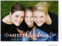 Take Note Designs Digital Holiday Photo Cards - Christmas Sprig Overlay Folded Holiday Photo Card