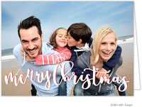 Take Note Designs Digital Holiday Photo Cards - Free Script Overlay Folded Holiday Photo Card