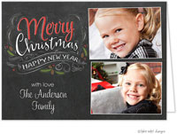 Take Note Designs Digital Holiday Photo Cards - Chalk Script Christmas Folded Holiday Photo Card