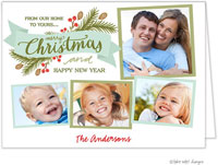 Take Note Designs Digital Holiday Photo Cards - Christmas Eve Sprig Banner Folded Holiday Photo Card