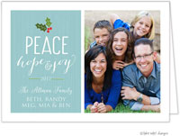 Take Note Designs Digital Holiday Photo Cards - Peace Hope & Joy Folded Holiday Photo Card