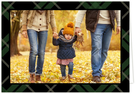 Holiday Photo Mount Cards by Take Note Designs - Green And Black Tartan