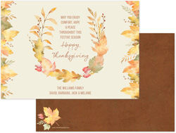 Thanksgiving Holiday Greeting Cards by Three Bees (Watercolor Autumn)