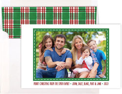 Holiday Photo Mount Cards by Three Bees - Holiday Stitched Red & Green