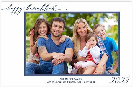 Holiday Photo Mount Cards by Three Bees (Darling Phrase and Year - Happy Hanukkah)