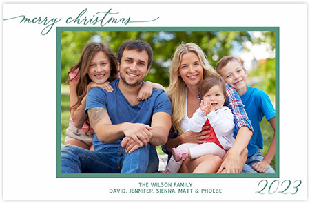 Holiday Photo Mount Cards by Three Bees (Darling Phrase and Year - Merry Christmas)