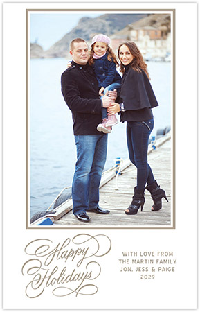 Holiday Photo Mount Cards by Three Bees (Hand Lettered - Happy Holidays)