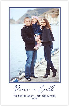 Holiday Photo Mount Cards by Three Bees (Hand Lettered - Peace On Earth)