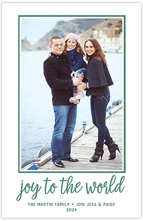 Letterpress Holiday Photo Mount Cards by Three Bees (Bright Lettered Phrase - Create-Your-Own)