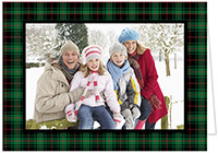 Holiday Photo Mount Cards by Three Bees - Black & Green Plaid