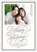 Small Letterpress Holiday Photo Mount Cards by Three Bees (Hand Lettered - Happy Holidays)