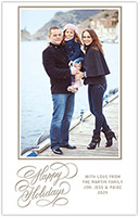Letterpress Holiday Photo Mount Cards by Three Bees (Hand Lettered - Happy Holidays)